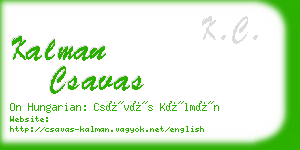 kalman csavas business card